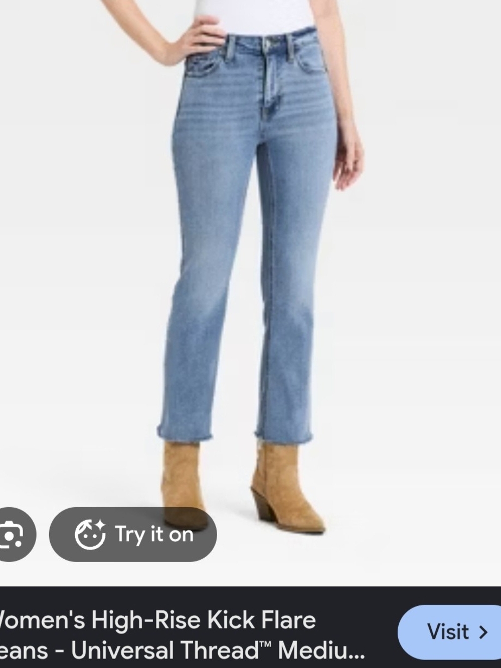 Universal Thread Medium Light Blue High-Rise Kick Flare Jeans